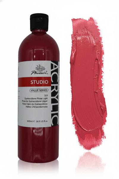 Phoenix Acrylic paints 500ml for arts and crafts projects - Rose Light PAVS500PB-333