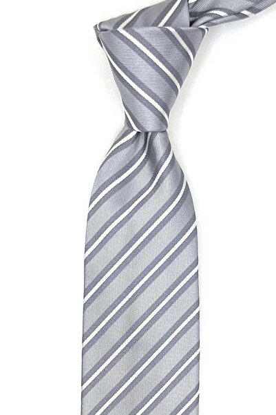 Kravatkolik Omesso Style Grey Italian Silk Tie Ik2200