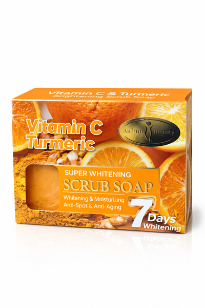 Aichun Beauty Vitamin C + Turmeric Whitening & Moisturizing Scrub Soap 100G