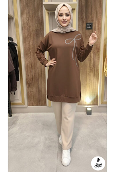 Bala Giyim Kadın Yırtmaçlı Taşlı Modal Tunik