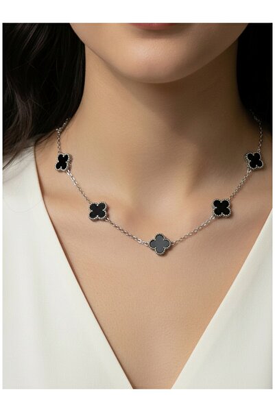 ATALYA ACCESSORY Yonca Modeli Kadın Paslanmaz Çelik Kolye - Kararma Yapmaz Çi...