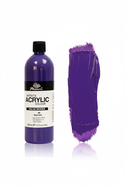 Phoenix Acrylic paints 500ml for arts and crafts projects - Purple (Violet) PAVS500PB-408