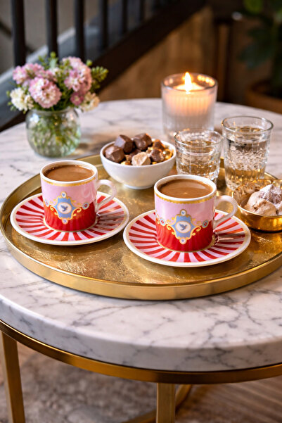 sonnenflügel Love Birds Bird Patterned Porcelain Coffee Cup for 2 People 90 ml