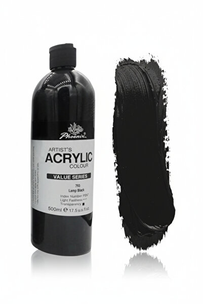 Phoenix Acrylic paints 500ml for arts and crafts projects - Black PAVS500PB-793