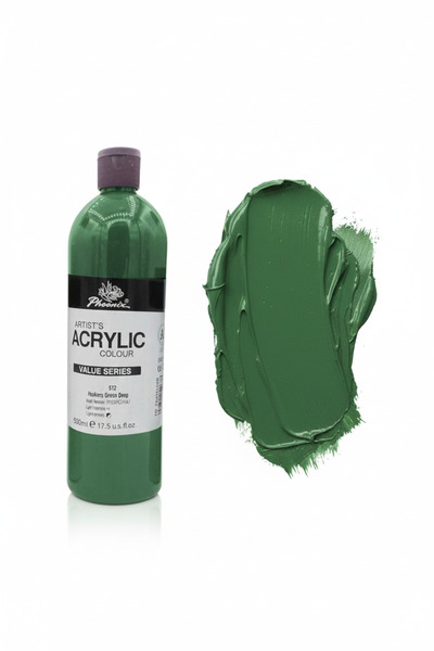 Phoenix Acrylic paints 500ml for arts and crafts projects - Dark Green color PAVS500PB-512