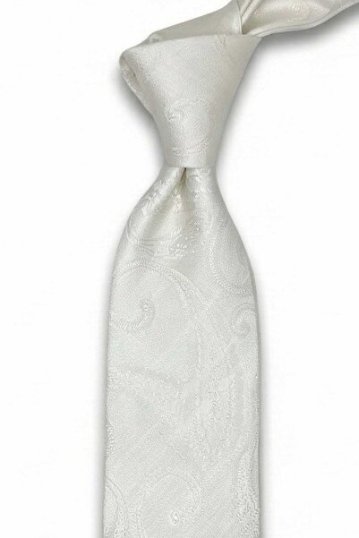 Kravatkolik ربطة عنق من الحرير الإيطالي الأبيض على طراز ألتاني I.K2143