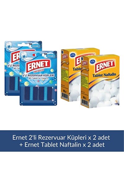 Ernet Naftalin 100 gr x 2 Adet + Rezervuar Küpleri 2'li x 2 Adet