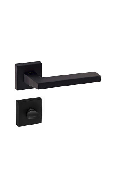 EYMEN YAPI Doğanlar Parma Mâner de ușă cu insignă pătrată, negru mat, WC