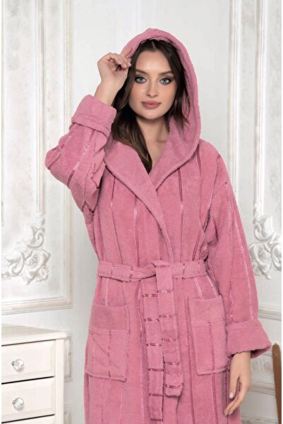 BlackWay Kadın Kapüşonlu Pamuklu Bornoz