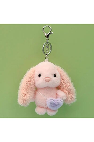 NB market سلسلة مفاتيح على شكل أرنب مع حقيبة من القطيفة، زينة للحقيبة، دمية أ...