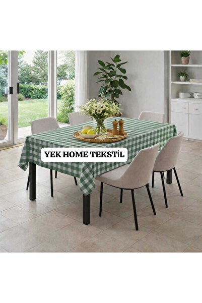 Barış Home Collection Astarlı Silinebilir Hijyenik Kare Ekose Desen Muşamba P...