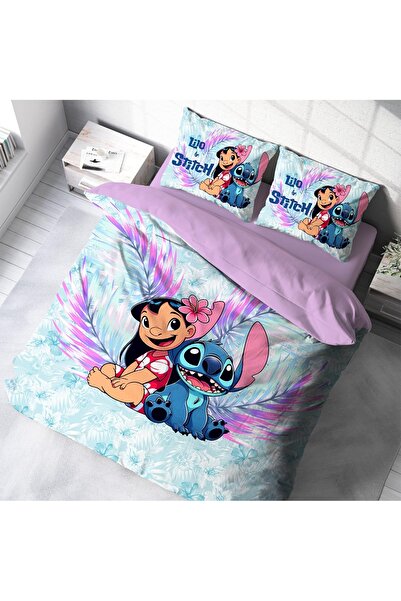 Home Stitch-Themed 3D Digital Double Bedding Set
