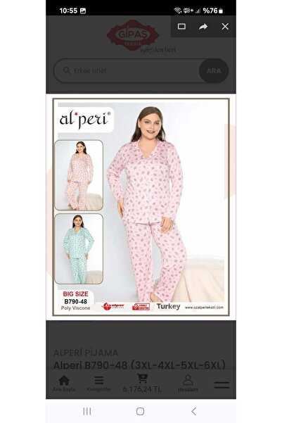 GenelTedarik Alperi Viscon Front Button Pajama Set