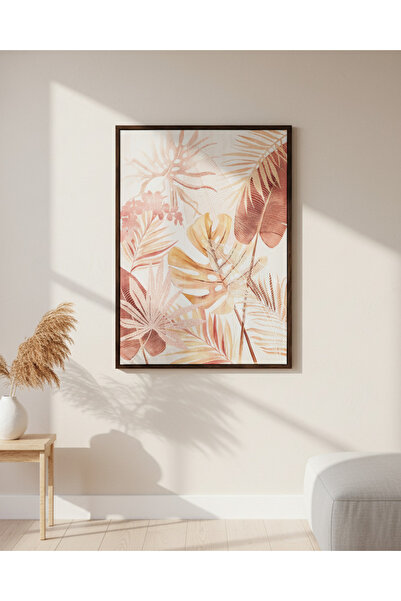 REDTAG Pink Foliage Tropical Leaves Framed Wall Art