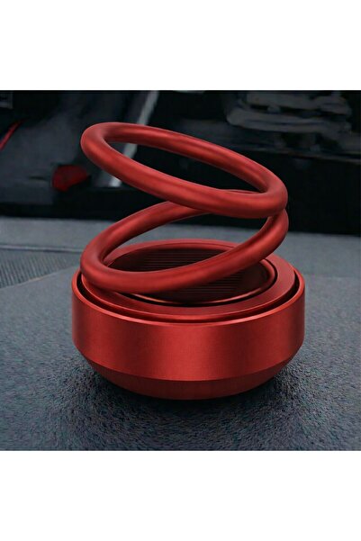 Oto Aksesuarcım Güneş Enerjili Solar Dönen Araba Kokusu Torpido Üstü Kırmızı