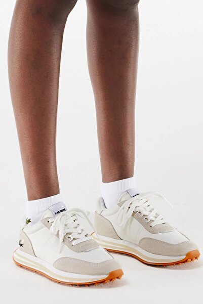 Lacoste L-Spin Leather Womens Sneaker Genuine Leather Women's Casual Sports Shoes Cream