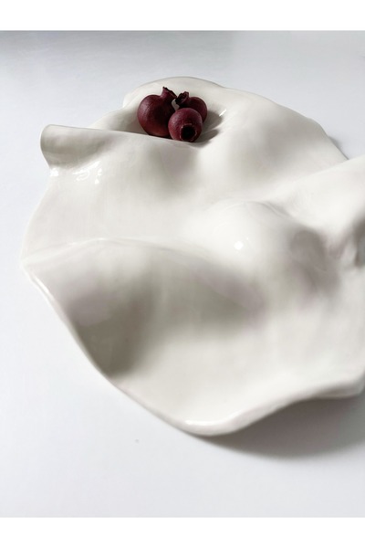 Pod Studio Porselen Okyanus Dalgası Peynir Tabağı