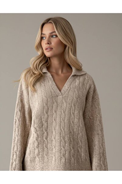 LWL سترة تريكو بنمط Old Money Polo ذات رقبة على شكل حرف V قصة فضفاضة