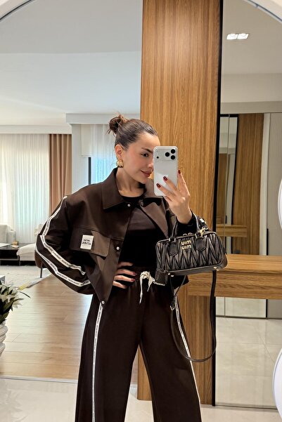 Gizem Ecemiş Holden Bitter Coffee Edges Lettering Jacket