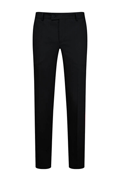 Hatemoğlu Siyah Regular Fit Yandan Cepli Kumaş Pantolon