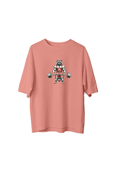 CANDLEMASTORE Raccoon Gym - Oversized T-Shirt
