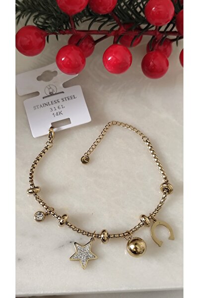 DİAVENTA TAKI VE AKSESUAR سوار من الفولاذ 100% طراز ستار تشارم 316L لا يتأكسد...