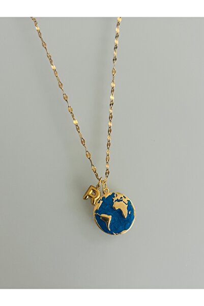 Hoop jewelery World Necklace with the Letter'R'