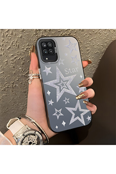 Hontinga Samsung Galaxy A12/M12 Uyumlu Kılıfı Sert kabuk Anti Düşme Telefon Kılıfı Star