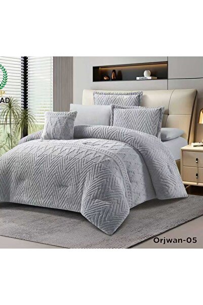 alzawia مفرش نفرين شتوي فاخر بلمسة ناعمة وفروه مميز ، مصنوع بخامة فروه الارنب مثالية لأجواء الشتاء