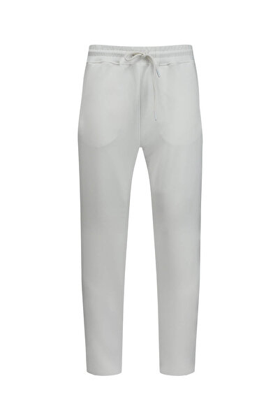 Hatemoğlu Λευκό βαμβακερό παντελόνι με κανονική εφαρμογή με πλαϊνές τσέπες