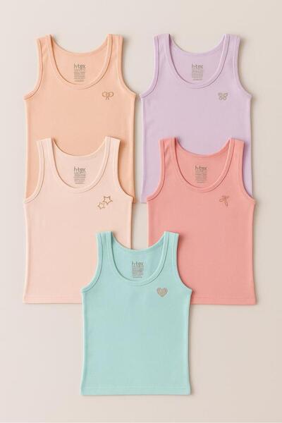 BONY SOCKS Girl's 5-Piece Stone Printed Tank Top