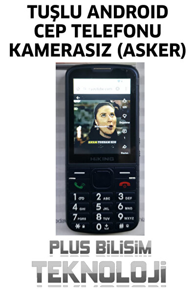 Plus Bilişim Hıkıng S3 Tuşlu Android Telefon, Kamerasız Android Telefon, Asker Telefonu, Andoid Tuşlu 4.5G Uyumlu