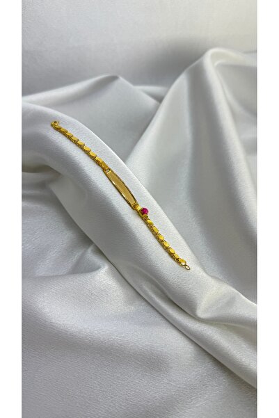 Yamaner Kuyumculuk Pullu Kız Bebek Künyesi Altın Bileklik