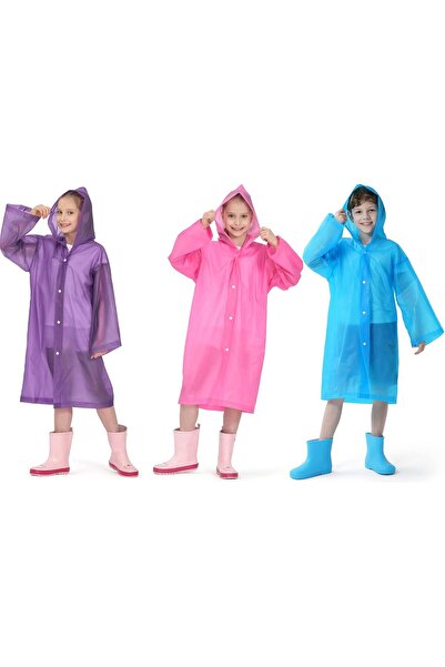 Bukela Waterproof Raincoat for Kids, Portable EVA Poncho for Boys and Girls