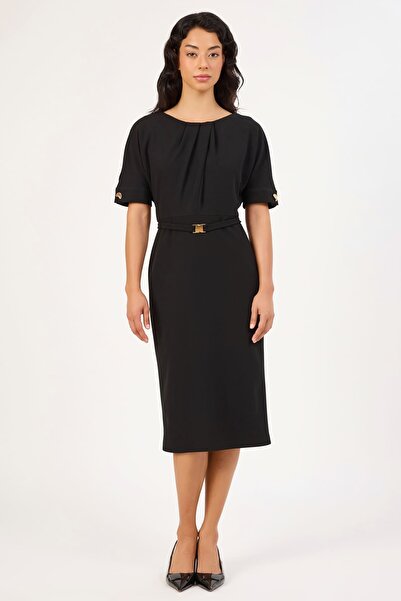 FEVER فستان ميدي بحزام مزين بالتفاصيل المكدسة