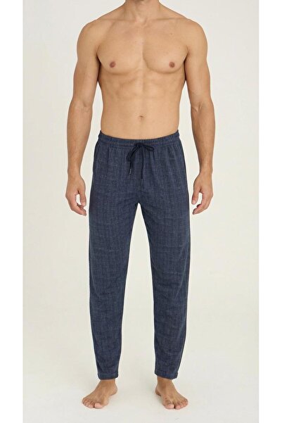KLY بنطلون بيجامة رجالي بقصة مريحة ولون نيلي C9T0N3