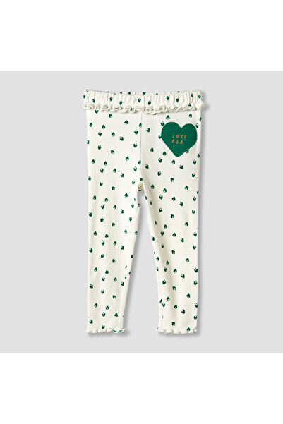 Juniors Girls Leggings with KSA National Day Print - Cotton - Elasticated Waist