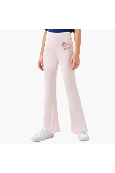 mattel بنطال واسع الأرجل مطبوع عليه باربي