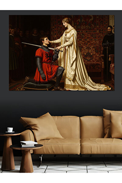 KanvasSepeti Βασίλισσα και Ιππότης Υψηλής ποιότητας ελαιογραφία Με υφή Καμβάς...