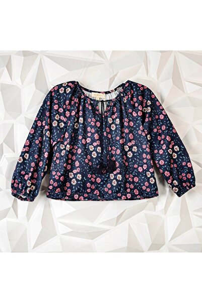 Mamnon navy blue floral blouse