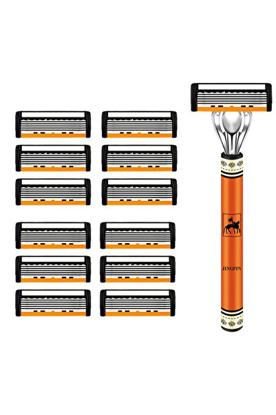 Choice3 1handle 12 blades 6-layer razor blade, men's stainless steel blade, classic water washed razor, sha