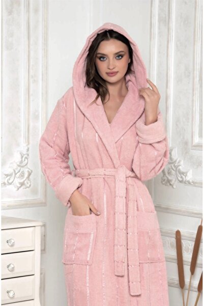 BlackWay Kadın Kapüşonlu Pamuklu Bornoz