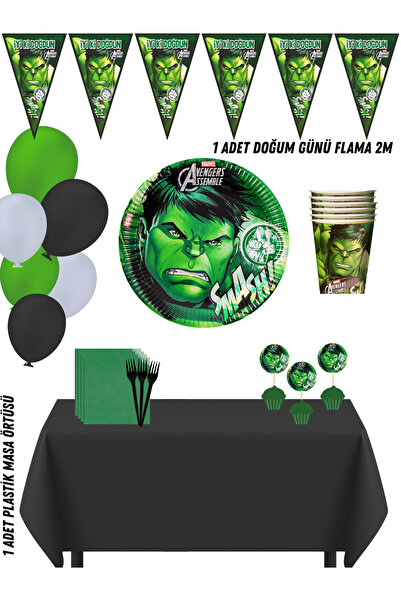 HAPPYLOOPPARTY Hulk Zeleni Džin 32-člani Set Dekoracija za Rođendansku Proslavu