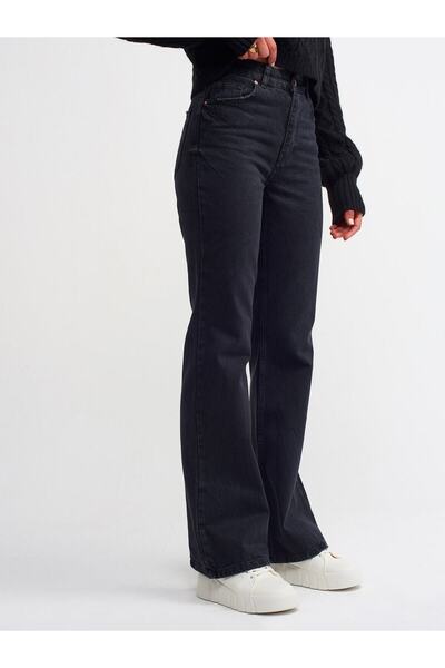 BİENAL BUTİK Women's High Waist Jeans Black Flare Leg Jeans