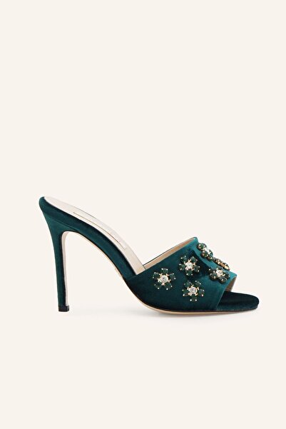 MARCATELLI Yeşil Kadife Velora Terlik