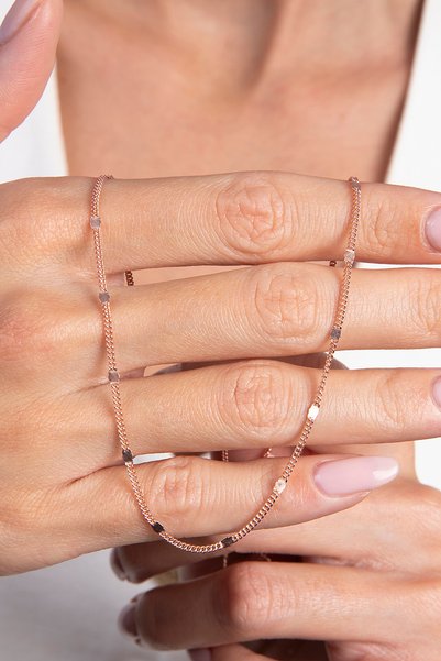 Elika Silver 925 Ayar Gümüş Aynalı Gurmet Zincir Kolye