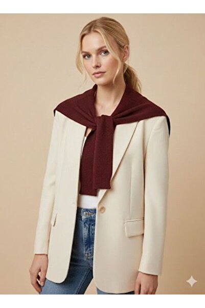Axesoire HRK01 Burgundski džemper sa vezanim šalom