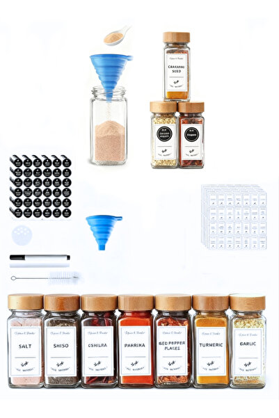 Yoawllty 24Pcs Glass Spice Jars Set - Specifically designed for organising condiments in the pantry.