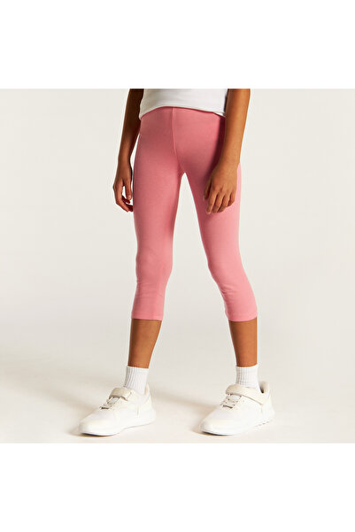Juniors Solid 3/4 Leggings with Elasticised Waistband