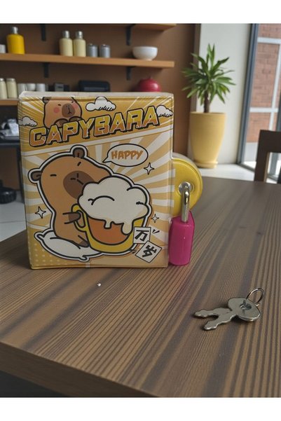 Çınar Capybara Plush Mini Lockable Notebook (Set of 2)